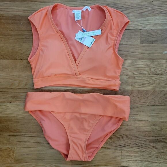 Bleu Rod Beattie Walk The Line Cap Sleeve Top Banded Hipster 2 pc bikin… - Picture 5 of 10